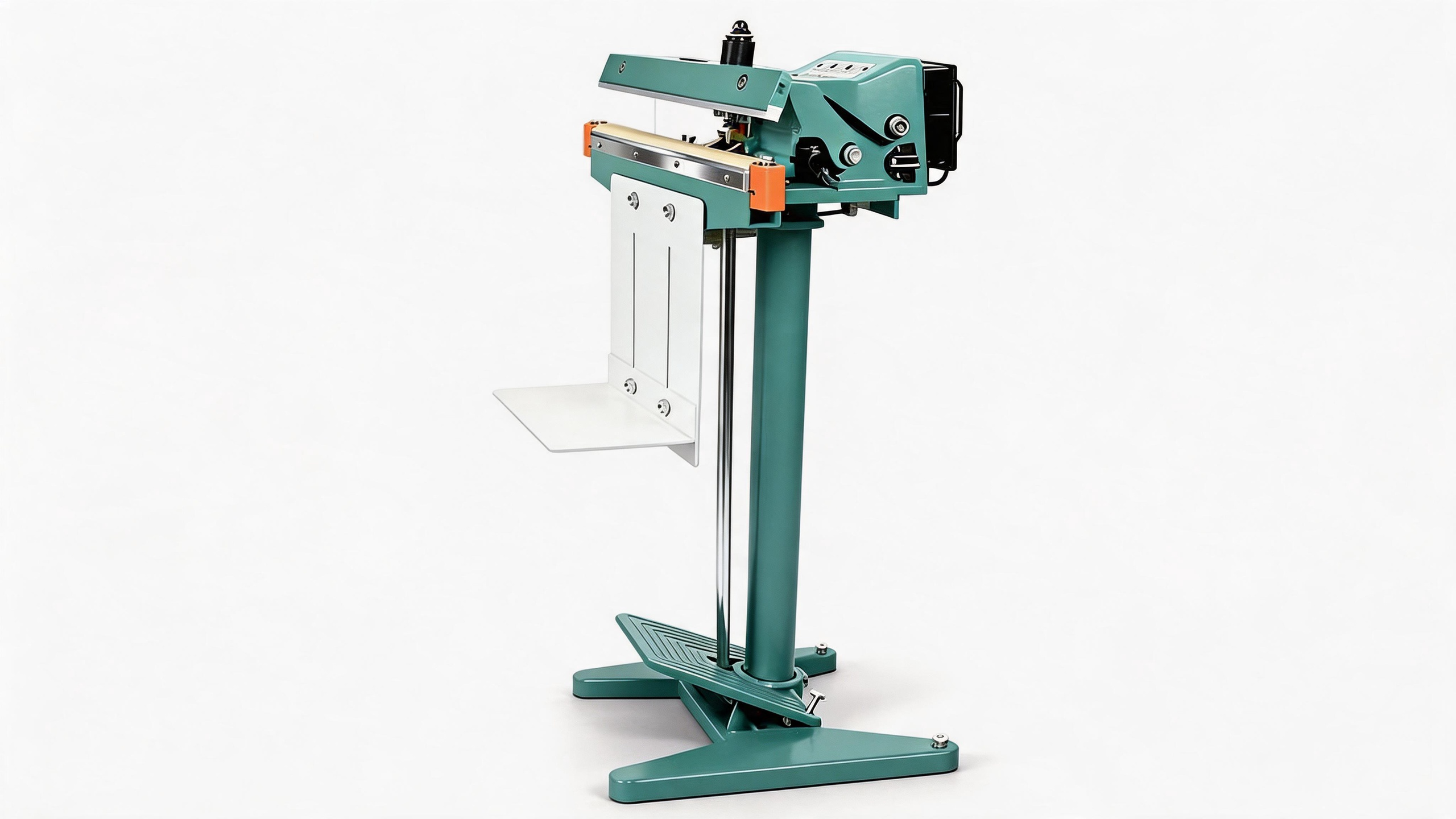 jimeng-2026-06-16-2555-换成白底image字母消除 YGPACK 650X2 Aluminum Frame Foot Pedal Sealing Machine - Image 1